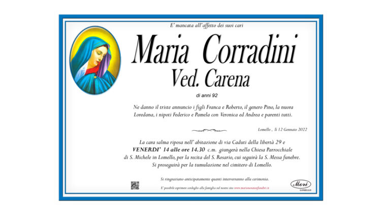 Maria Corradini Ved. Carena